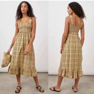 Rails | Yellow Plaid Midi Sundress, S